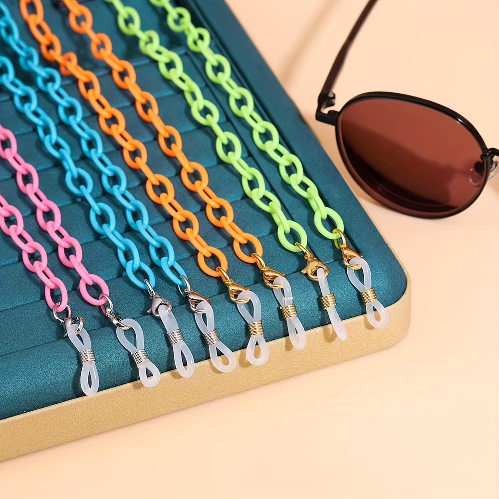 Fashionable Acrylic Eyeglass Chain Colorful, Non-Slip, Durable Glasses  Cord for Women Men, Stylish Functional Accessory, Family-* Eyeglass