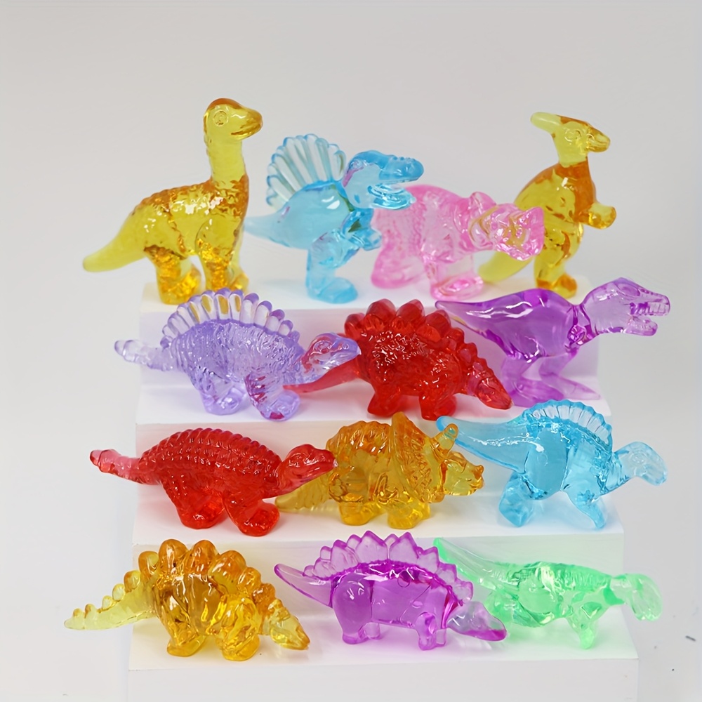 

24pcs Dinosaur Figurines - Colorful Acrylic Ornaments For Diy Decor, Birthday Parties & Holiday Gifts (halloween, Thanksgiving, Christmas), Best For Christmas, Thanksgiving