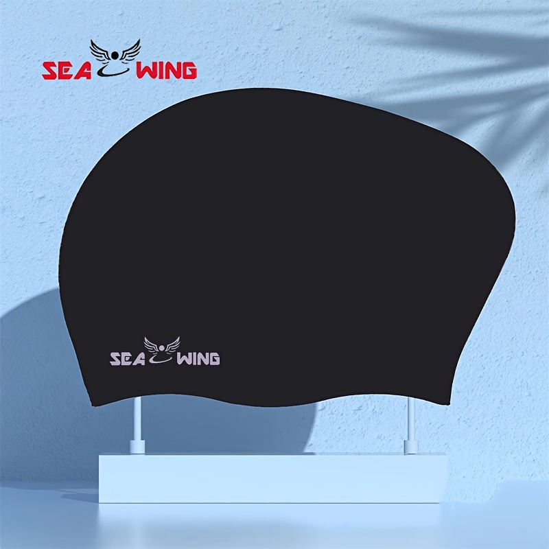TEMU Bonnet de natation pour cheveux longs, silicone étanche, exclusif pour femmes, confort agrandi, non compressif, protection des oreilles pour