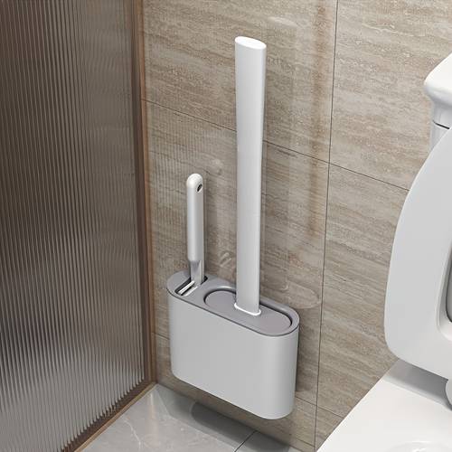 toilet cleaning brush with wall mounted storage box design suitable for bathroom and kitchen cleaning material easy to hang organizer