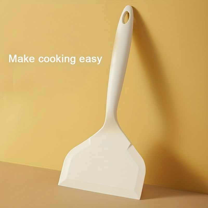 Image of 1pc Silicone Spatula - Wide Spatula For Perfectly Shaped Omelets, & Durable Kitchen Tool For Cooking Eggs, Egg Rolls, And More | Modern Kitchen Essential | Heat-resistant Silicone