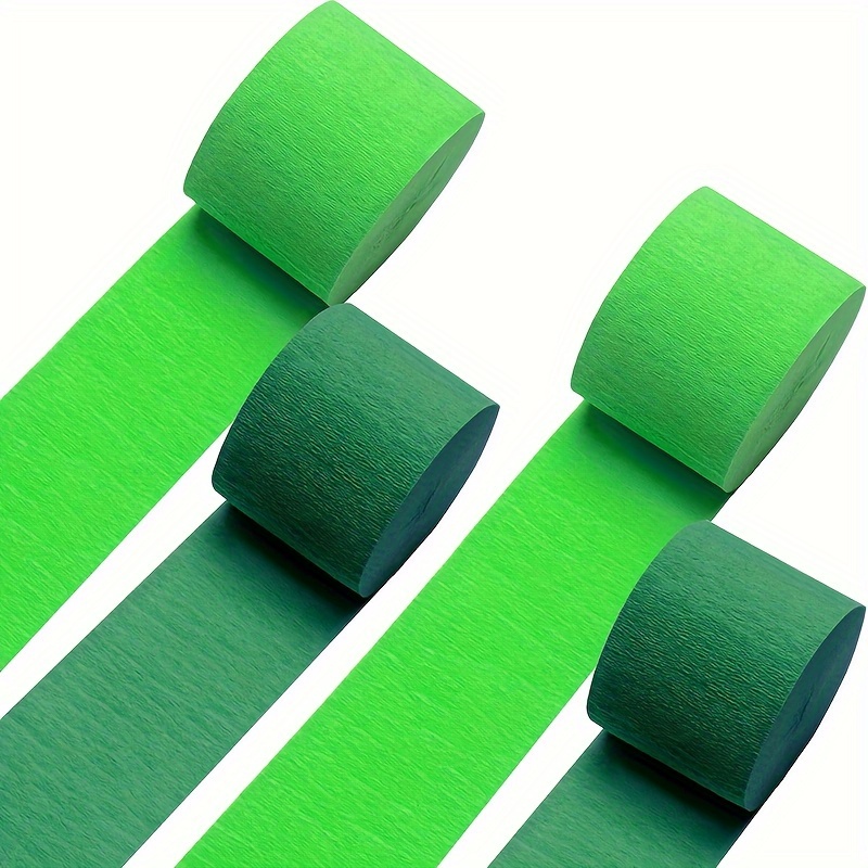 

4pcs Green Crepe Paper Streamers - 82ft Each, Perfect For Wedding Decorations, Birthday Parties, Bachelorette & Anniversary Celebrations