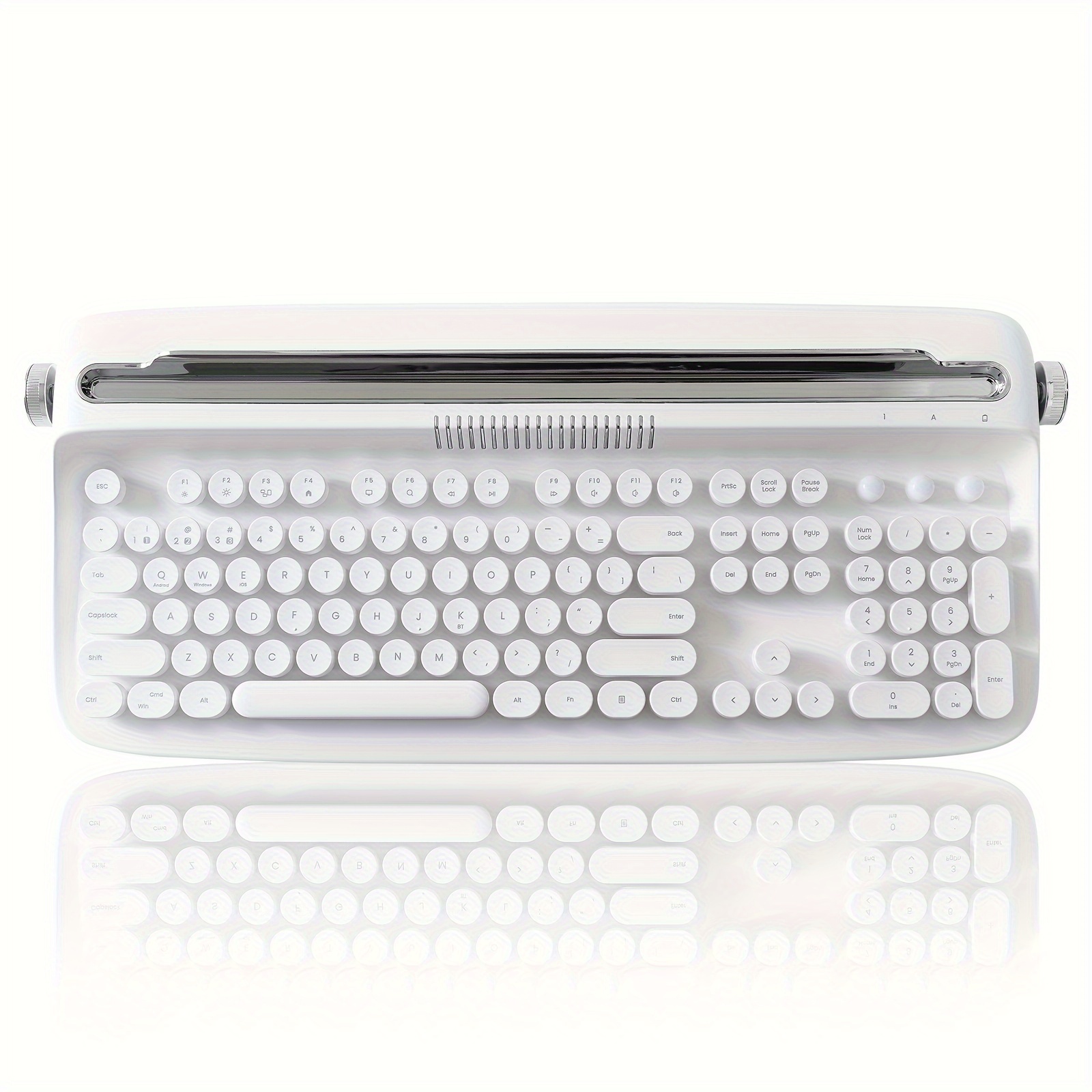  b503 white wireless typewriter keyboard retro bt aesthetic keyboard with integrated stand for multi device details 8