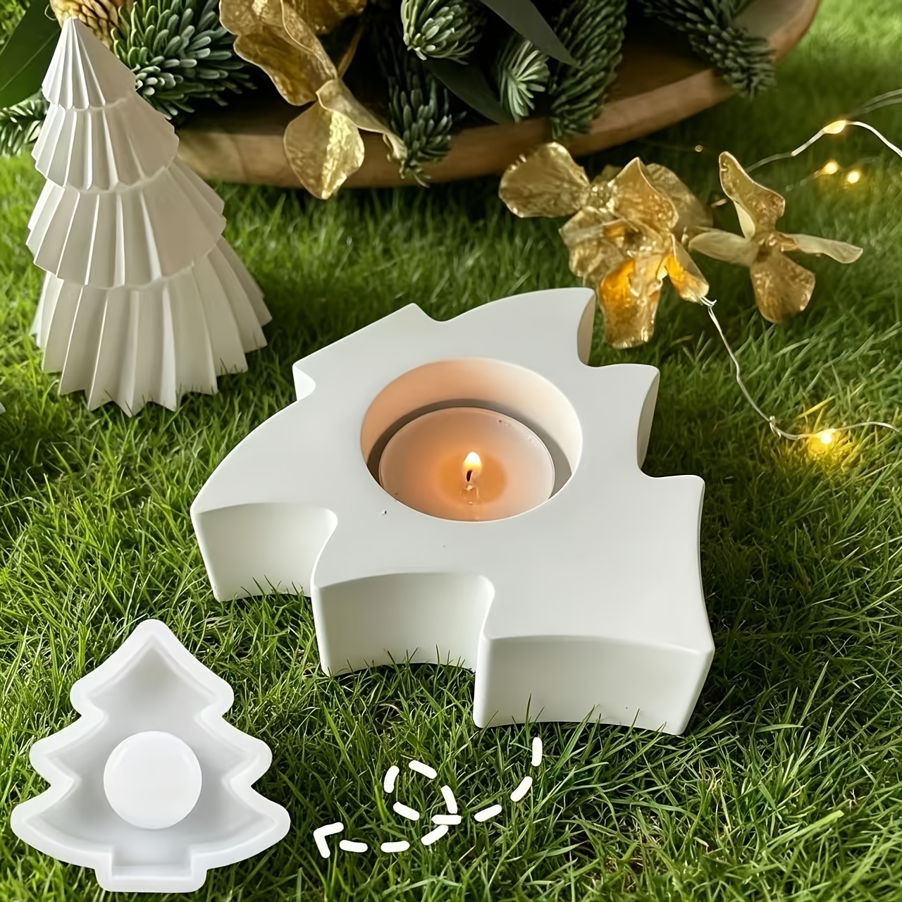 TEMU Christmas Silicone Mold, Christmas Themed Mold, Used To Make Scented Candles, Plaster Diffuser Stones, Resin Crafts, Soft Silicone Material,