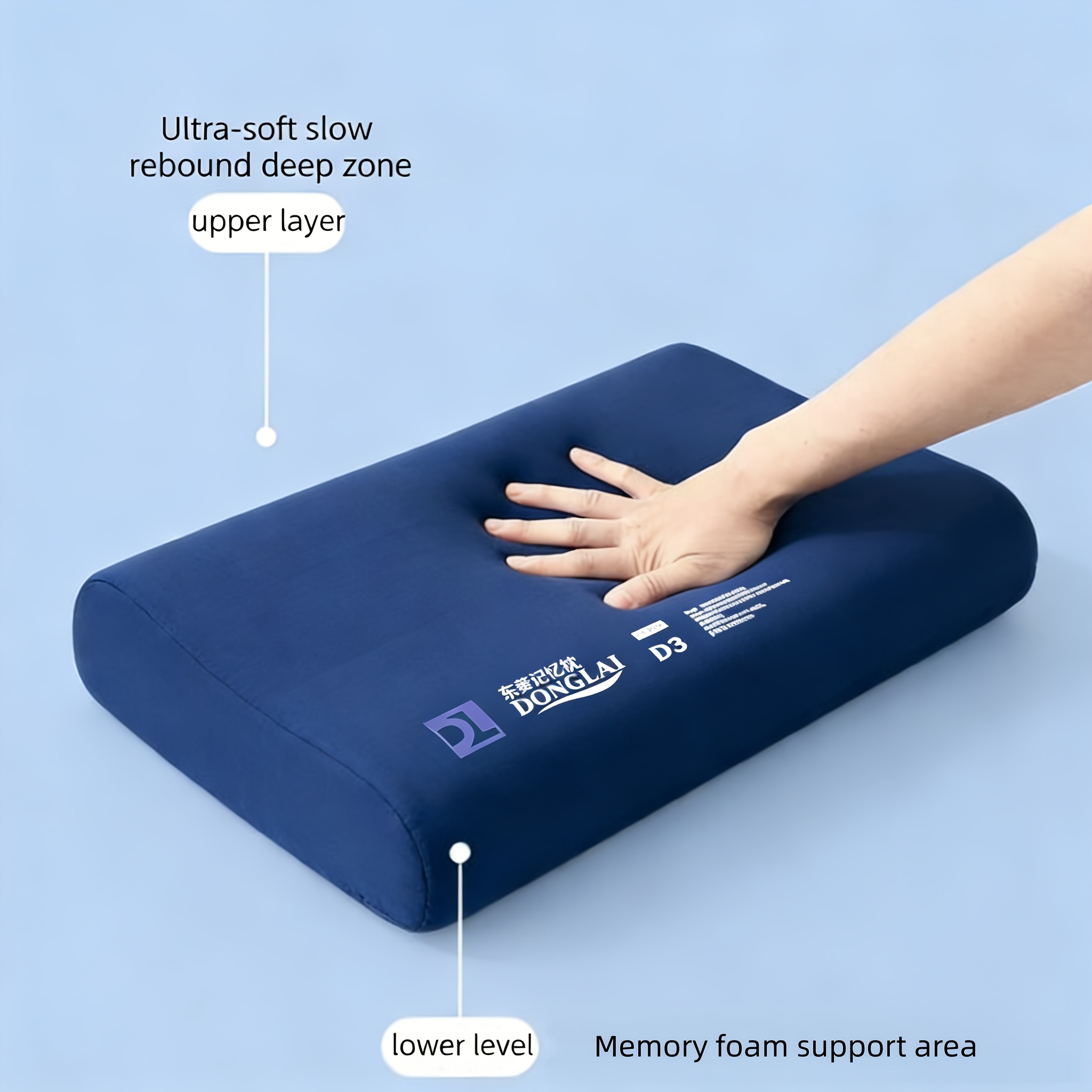 1pc Thickened, Cooling Pillow, Slow-rebound Cervical Spine Care Pillow, Size: 60*40*10cm, Comfortable and Breathable for Extended Sleep at Home, Suitable for All Seasons, and Ideal for Student Dormitories, Bedrooms, and Many Other Places.