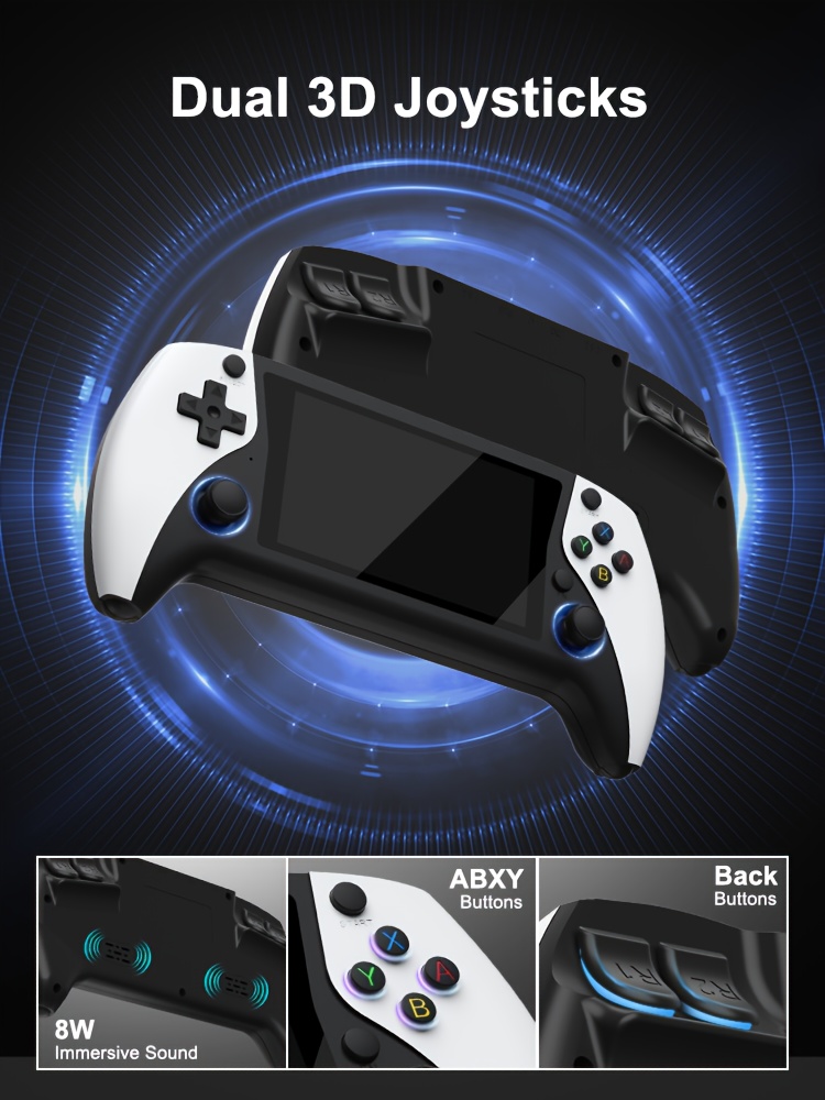 New Upgrade R50S Handheld Game Console - Portable Open-Source 4.0-in-4K HD IPS Screen Video Player with Sleek White/Purple/Black Design, Durable Battery & Charging Case for Casual Gaming, R50S, PSP Games, Handheld Gaming Console, Modern Aesthetic, Userfriendly Interface