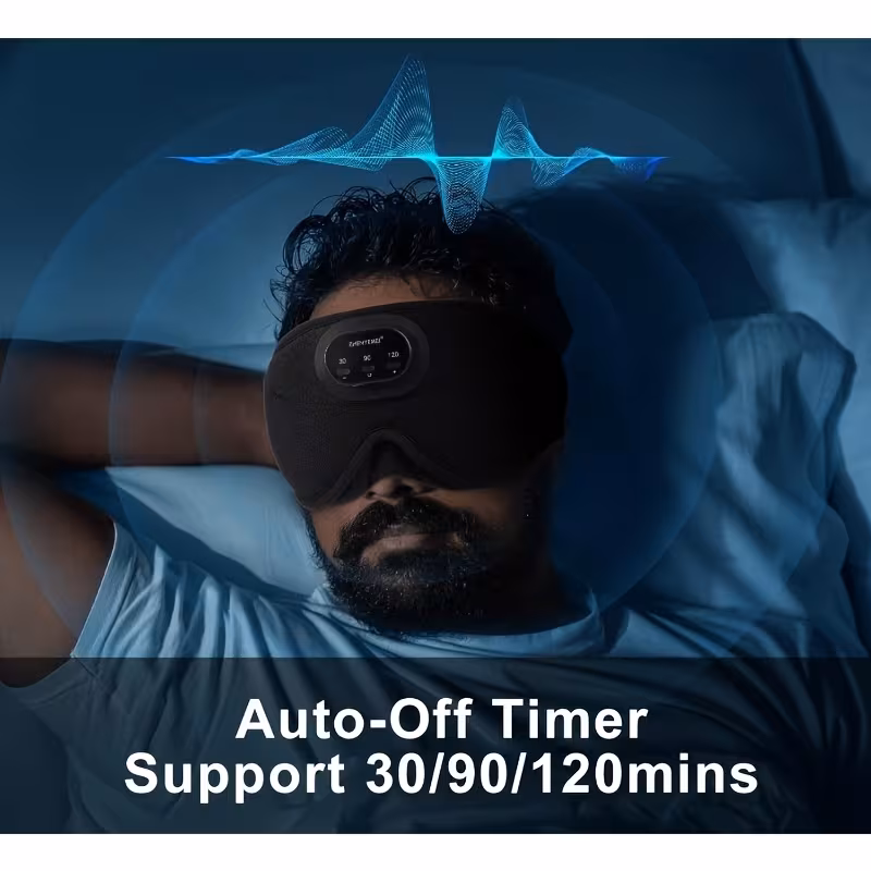 wireless sleep mask 100 blocking 3d contoured eye mask 38 white noise tracks sleep music with auto shut off breathable pressure ideal for side sleepers travel unisex gift for men and women Product details 2