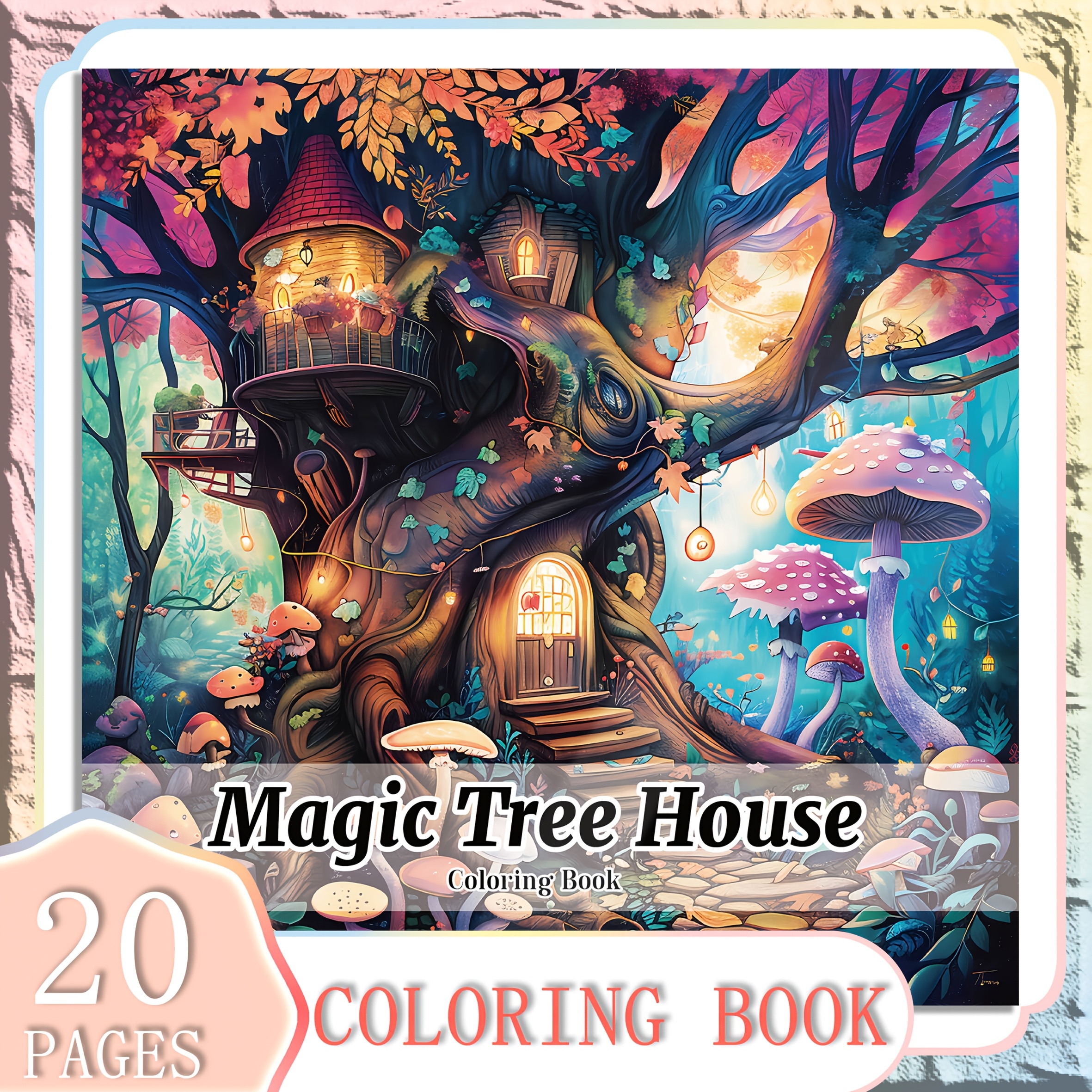 

1pc Woods House Coloring Book For Adults - 20 Pages, Single-sided Print, Perfect Gift For , Ideal For Christmas And Halloween