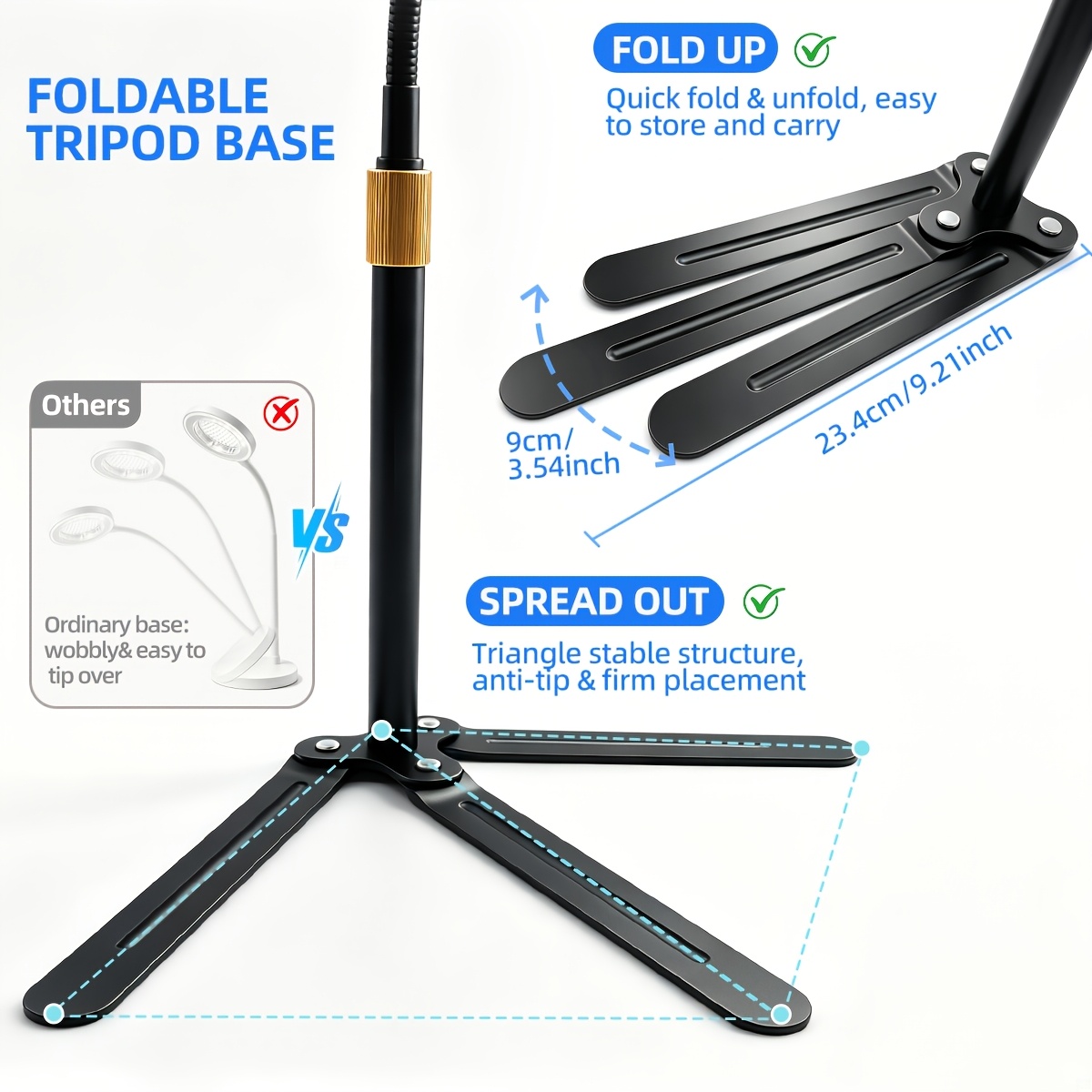 Flexible USB Work Lights with Telescopic Rod and Adjustable Angle