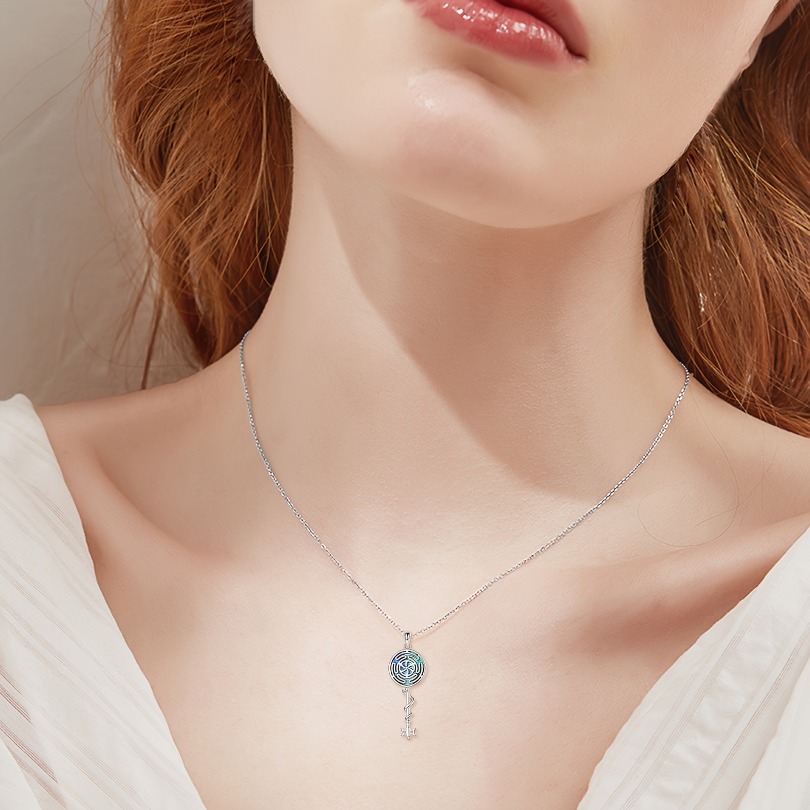 Women's Hecate Symbol S925 Sterling Silver Pendant Necklace
