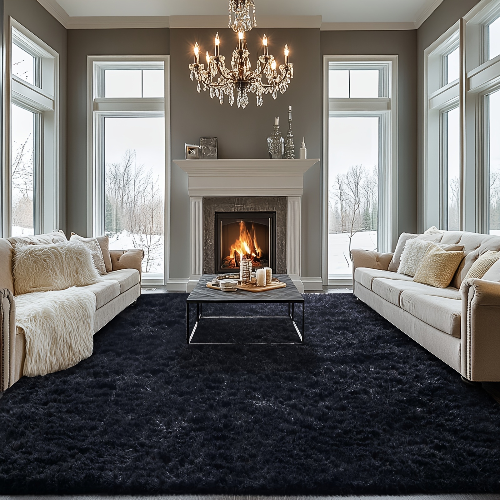 TEMU Large Soft Area Rugs For Living Room, Fluffy Rugs For Bedroom Playroom, Indoor Floor Carpets For Christmas, Shaggy Bedside Rugs For Bedroom,