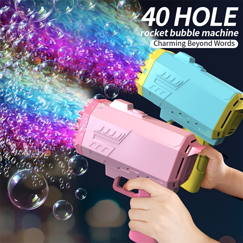 

1pc 40-hole Bubble Machine Toy, Handheld Multi-hole Bubble Gun Gift, Holiday Gift Toy, Handheld Outdoor Bubble Gun