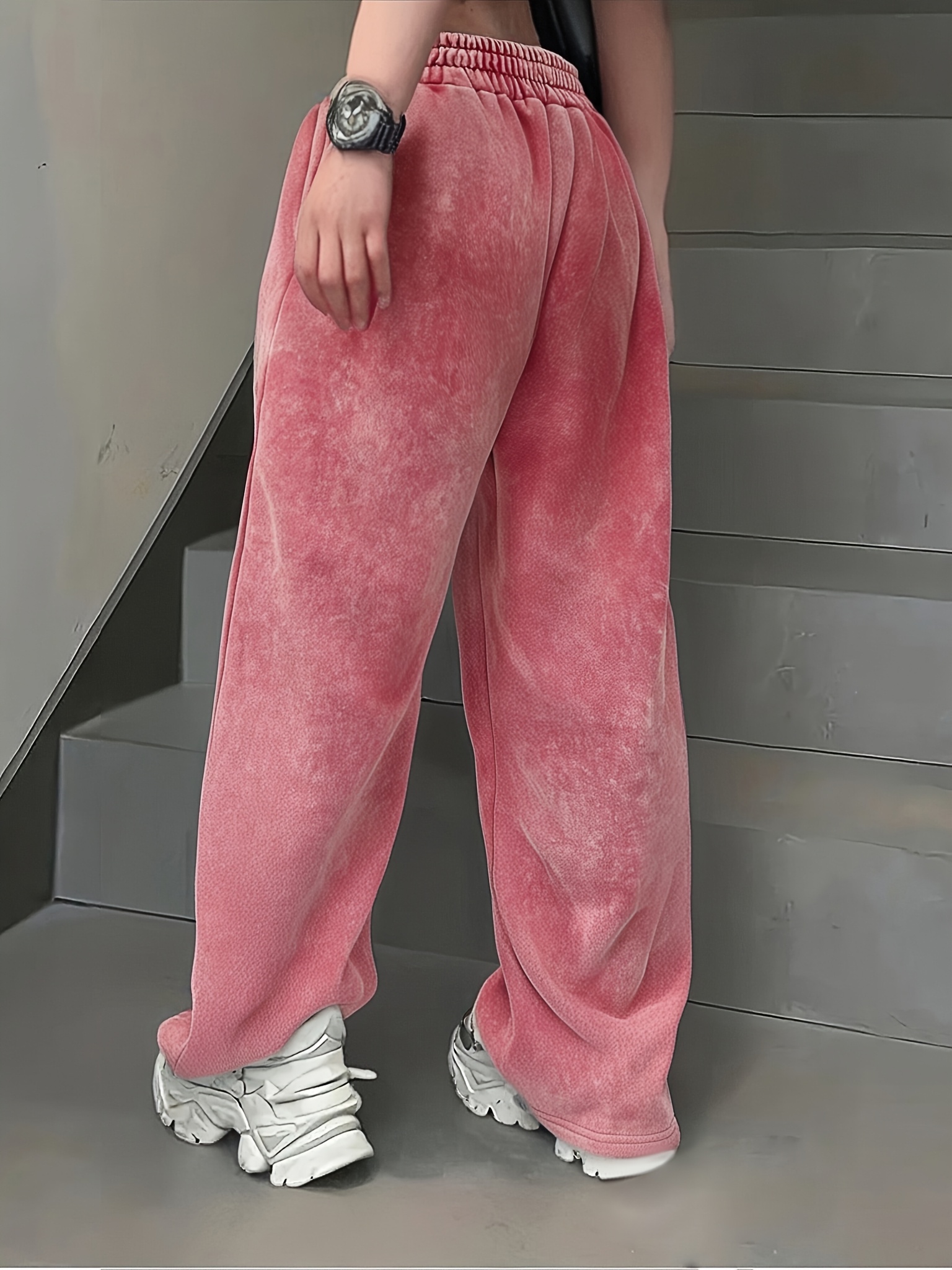 women's vintage wash straight leg joggers cherry Temu Kuwait