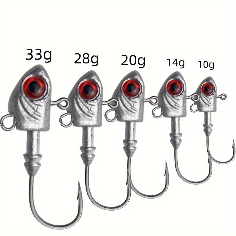 8pcs/5pcs Realistic Fish Eye Jig Heads For Bait Lead Head Hooks Fishing Additions