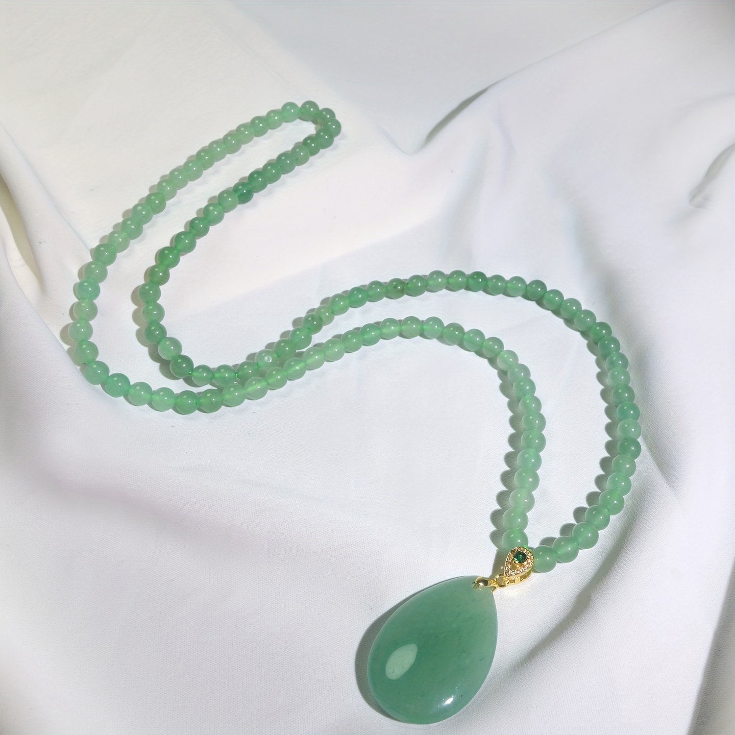 

Natural Jade Necklace, Water Drop Pendant, Men's And Women's Couple Necklace, The Best Gift For Parents And Friends
