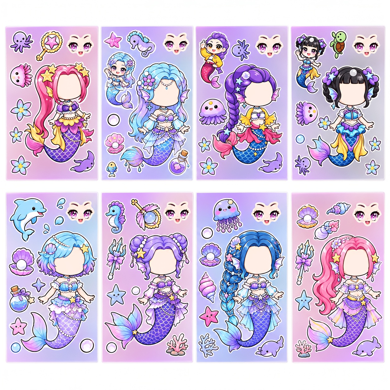 TEMU 77pcs, Sticker Collection, 8 Sheets, Adorable Tails & Crowns, Durable Material, For Notebooks, Planners, Suitcases, Helmets, Cycling Gear