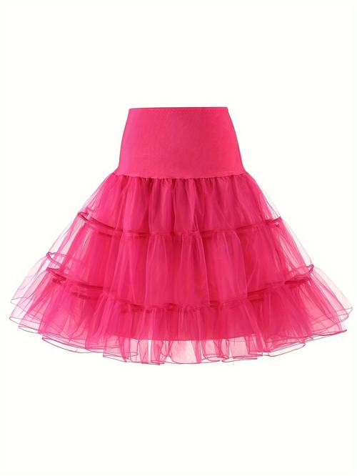 item picture womens 1950s vintage tulle petticoat half slip tutu underskirt flared a line pleated hem solid yellow no belt layering skirt for costume parties outfits vintage skirt costume accessory elegant delicate fabric vintage lovers