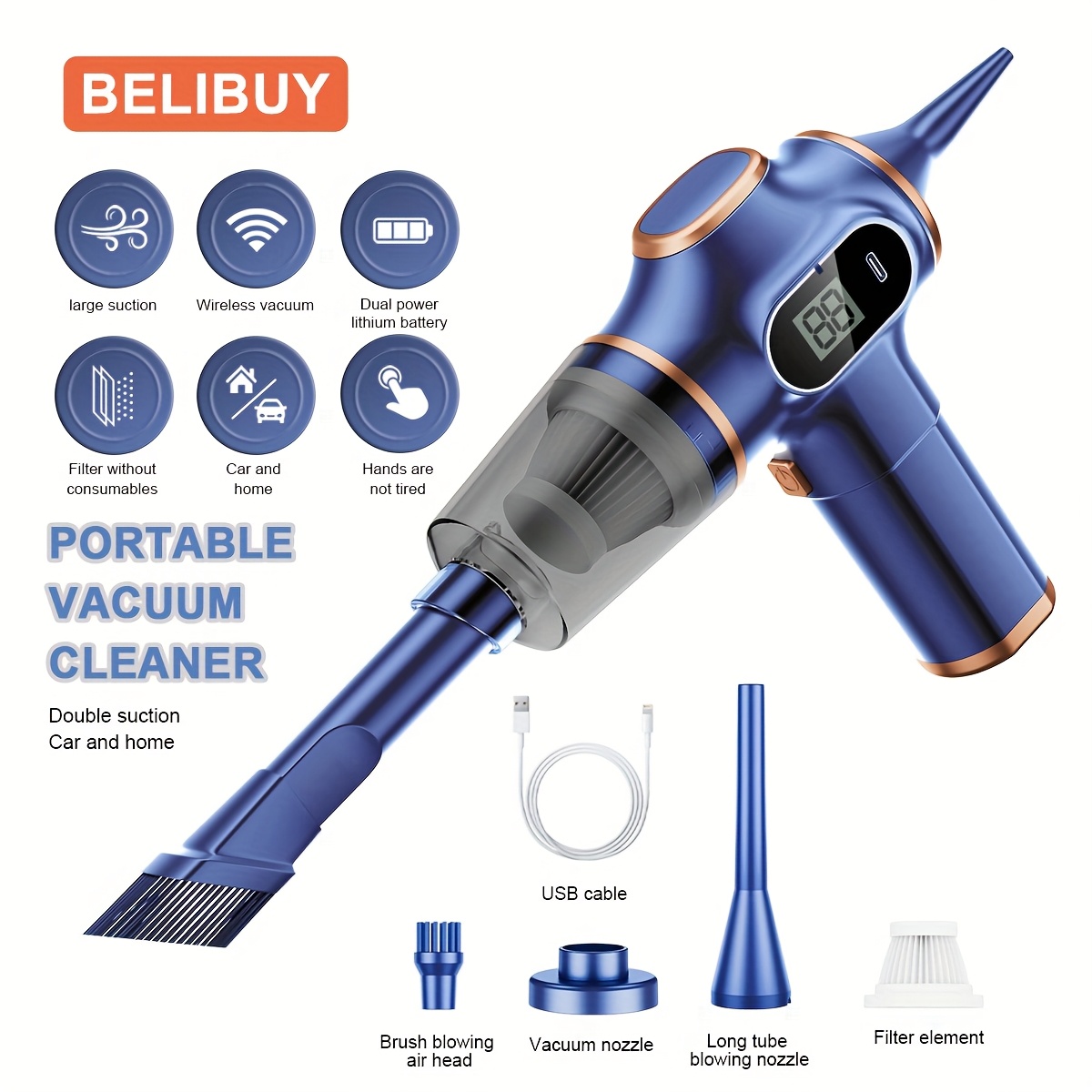 portable vacuum cleaner wireless handheld vacuum cleaner   car powerful suction usb charging mini cleaning vacuum cleaner has a   of accessories for the   office cleaning kit cleaning brush car accessories