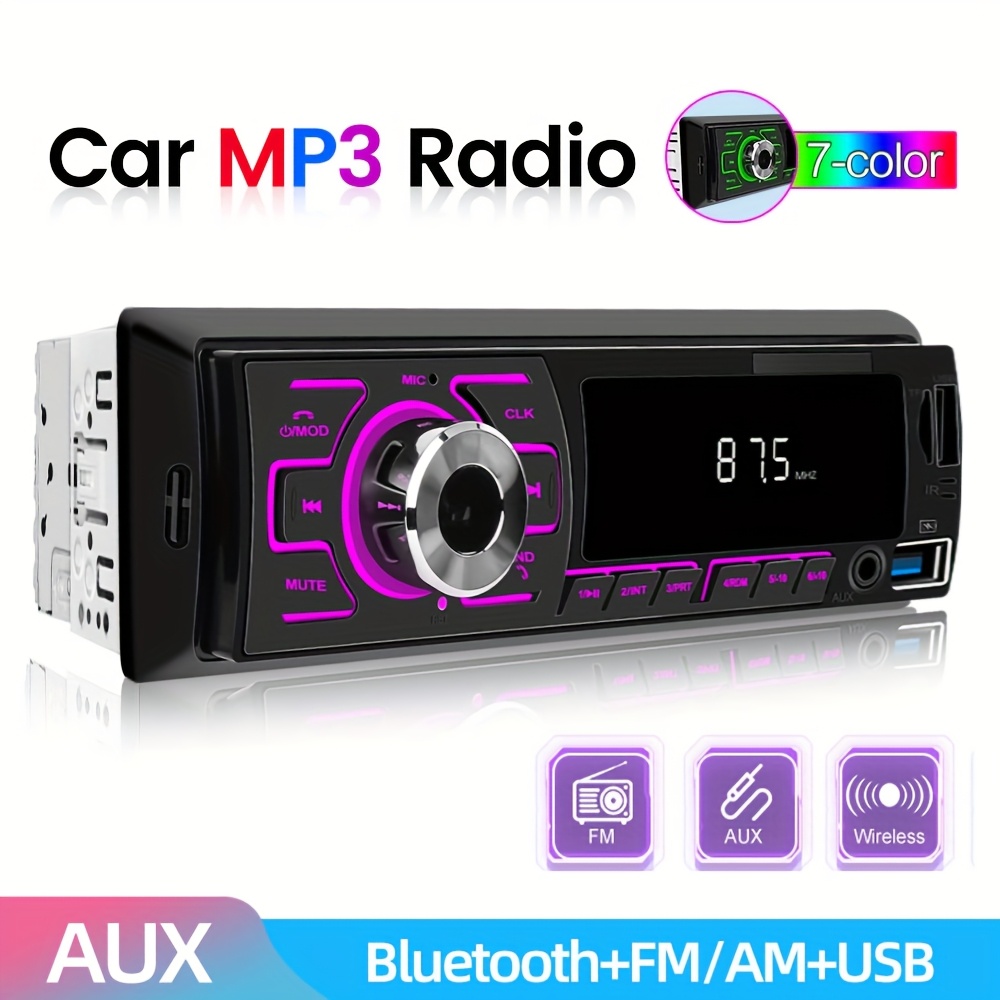 Radio Para Coche Bluetooth ESSGOO 1 DIN - USB, FM, MP3, Entrada Auxiliar, Manos Libres, Compatible Universal
