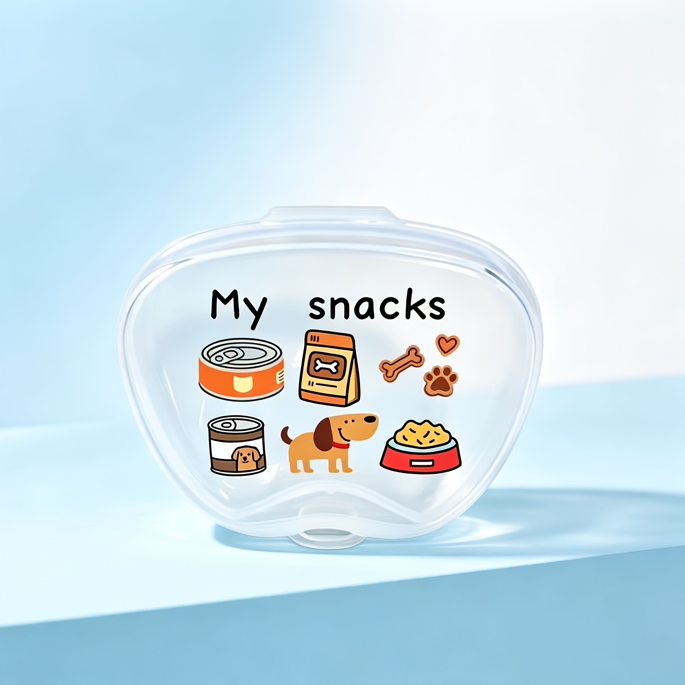 TEMU Mini de almacenamiento para snacks de mascota con estampado de mascota, contenedor , de para perro, estilo portátil de pequeña capacidad,