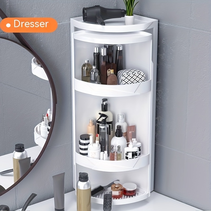 360 Degree Rotating outlet Bathroom Organizer Wall Mounted Shelf