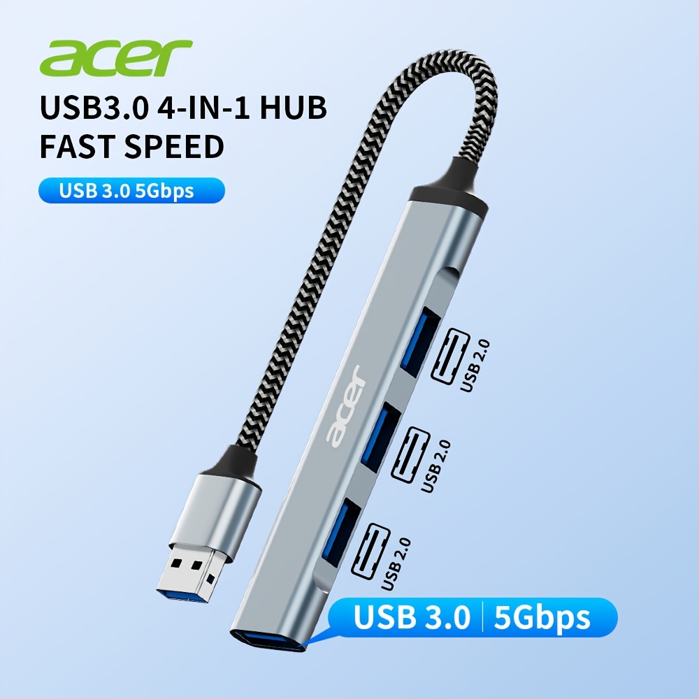TEMU Acer USB 3.0 Docking Station per Laptop, Splitter USB a 4 Porte Adattatore per pz Laptop Desktop