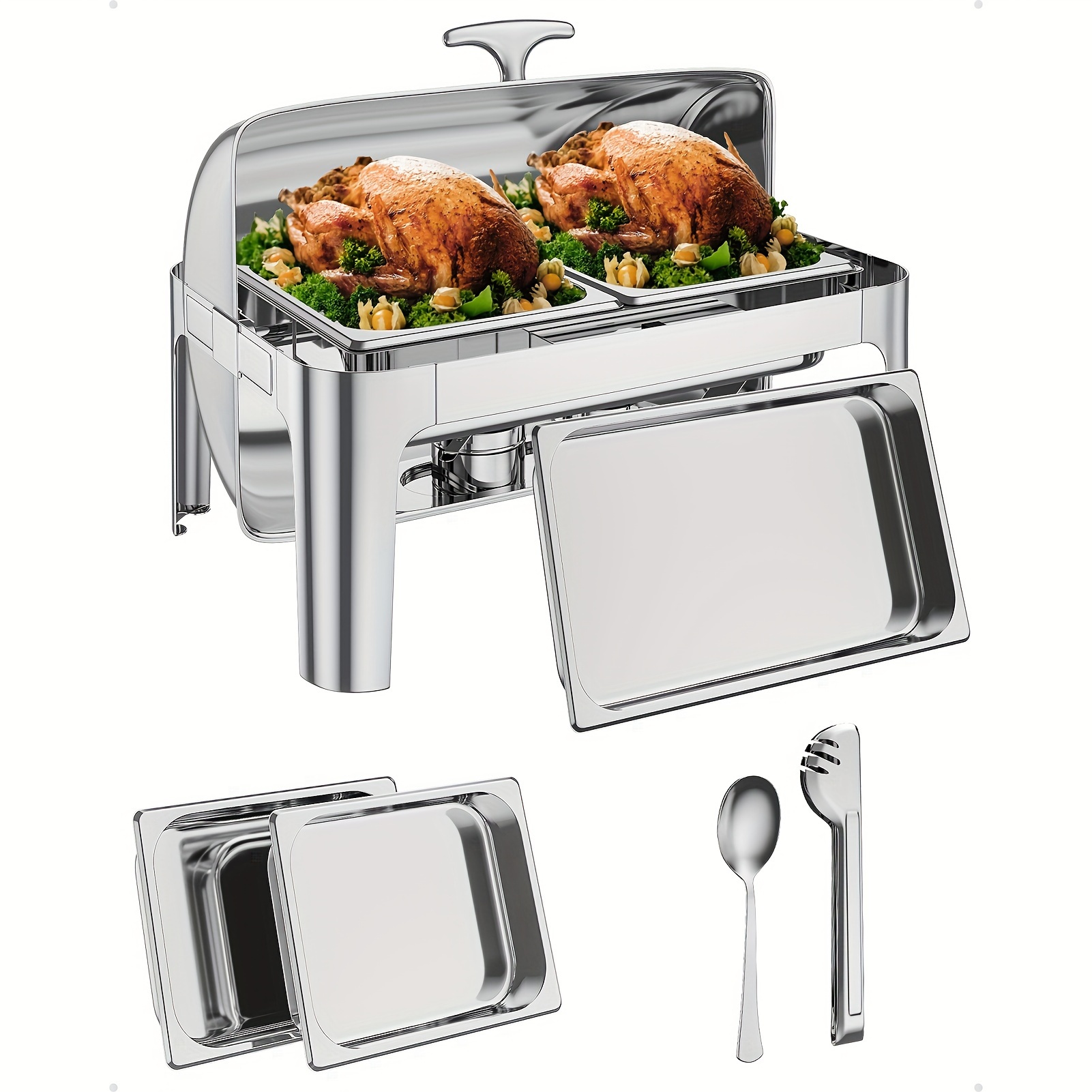 Buffet Set 9qt Stainless Steel Electric Chafing Dish - Temu