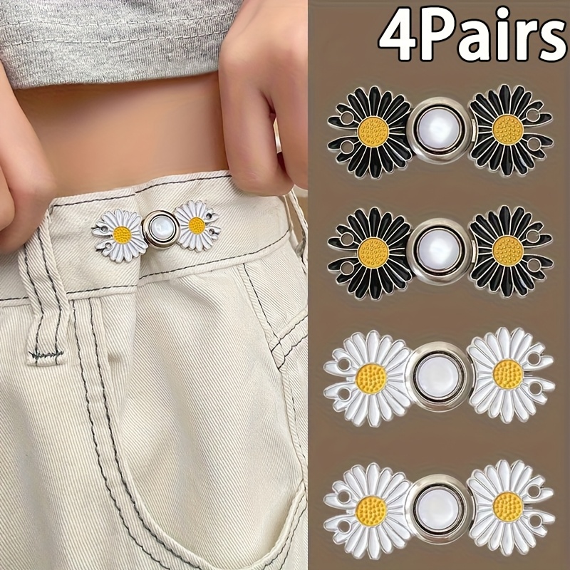 TEMU 4 Pairs Dress Hand-sewn Buttons, Detachable Hand-sewn Buttons, Pants Waist Tightening Hand-sewn Buttons, Sewing Adjustable Hand-sewn Waist