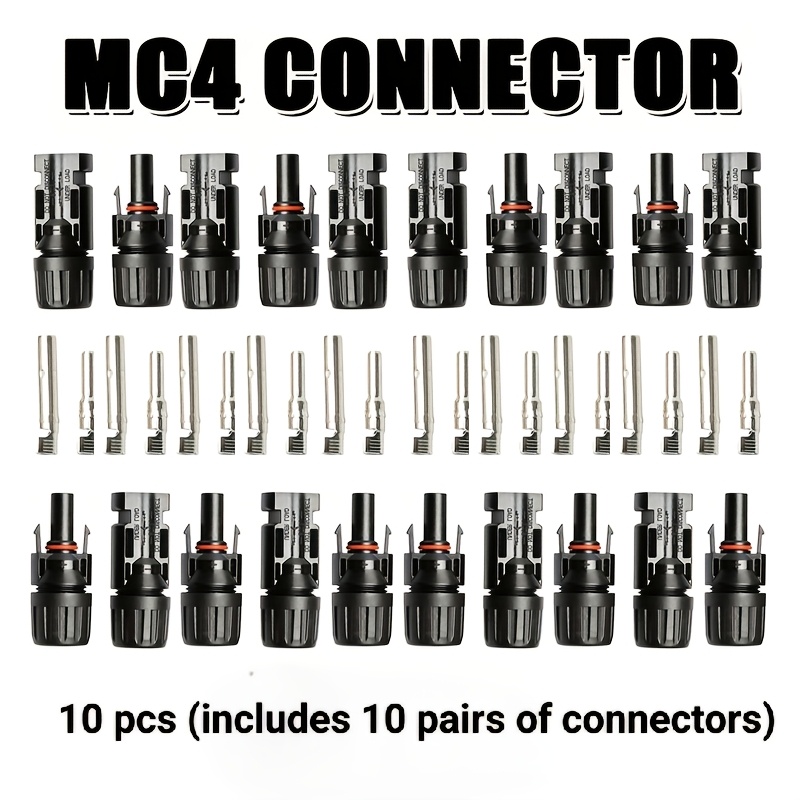 10   mc4 соларни конектори, 2.5/4/6mm² машки и женски приклучоци за соларни кабли - издржлив материјал од калајдисана бакар - погодни за фотонапонски системи и опрема за   на енергија, конектори за соларни панели Детали за производот 0