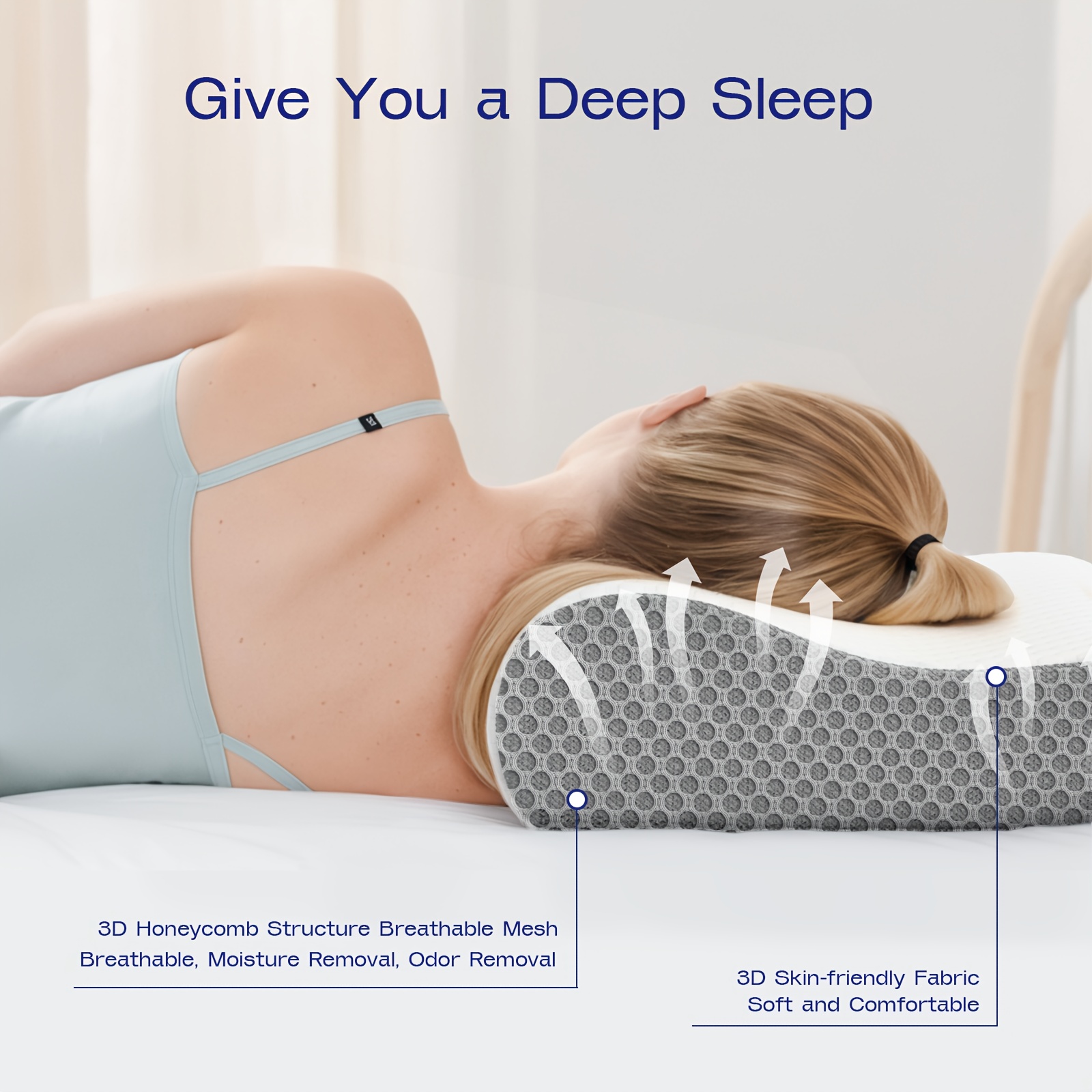 One Neck Pillow Designed for Sleep, Featuring an Ergonomic Shape for Neck And Shoulder Support, Suitable for Side, Back, And Stomach Sleepers