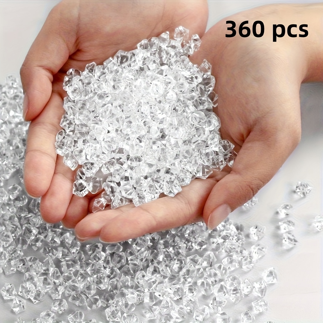TEMU 360 pièces de Glaçons Écrasés en Acrylique Transparent et Elégant - Glaces Flottantes Réalistes pour Mariage, Fête, Décoration Maison -