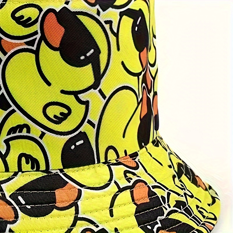 Chapeau Canard Réversible Et Pliable Pour Enfant Et Adulte – Bob Large Bord, Protection UV, Taille 56-58 Cm, Jaune