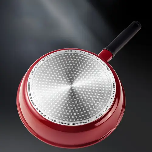 cooker king 1개 티타늄 코팅 논스틱 프라이팬 - 건강, 무화학 요리, ptfe & 프리, 스크래치 방지, 인덕션 및 모든 조리대 호환, 쉽게 붓는 에르고노믹 핸들이 있는 알루미늄 합금 프라이팬
