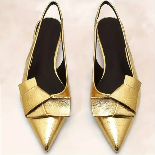 womens pumps fashionable bow slingback elastic strap elegant kitten heel spring gifts heeled sandals for summer work casual party dress shoes