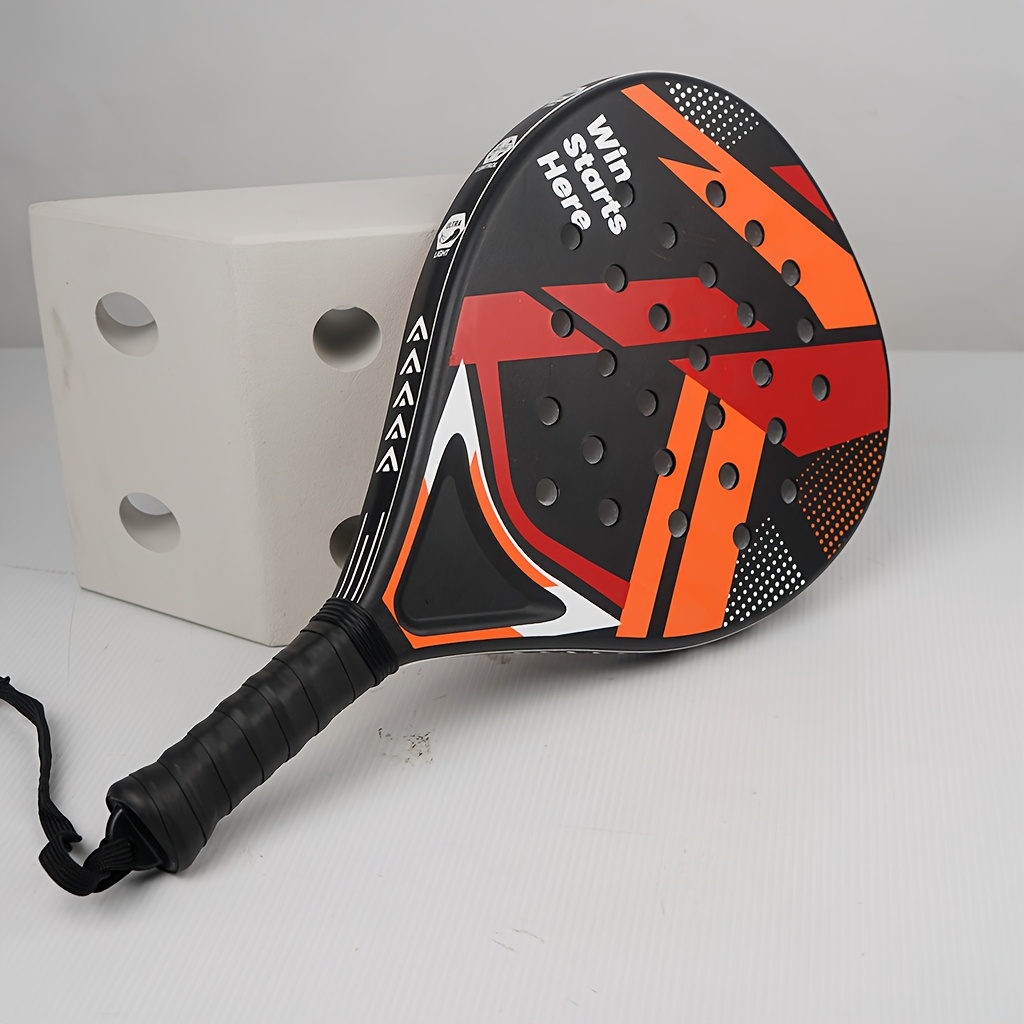Image of 1pc Fashionable Black And Red Outdoor Racquet For , Paddle Tennis Racket, Cage-style Tennis Racket, Pickleball Paddle, Beginner Tennis Racket, Racket