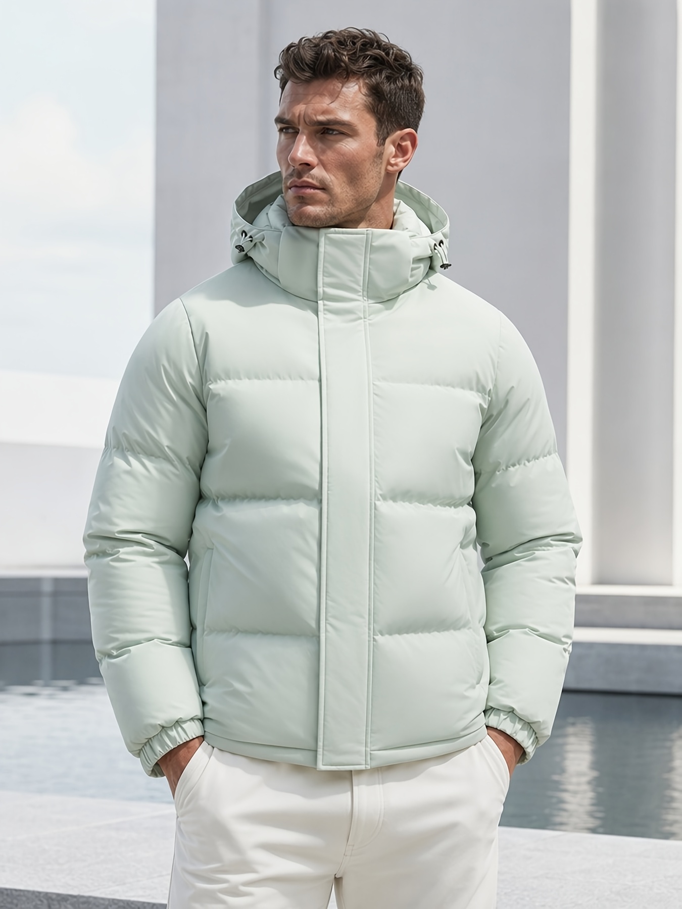Men's Loose-Fit Hooded Padded Jacket for Winter