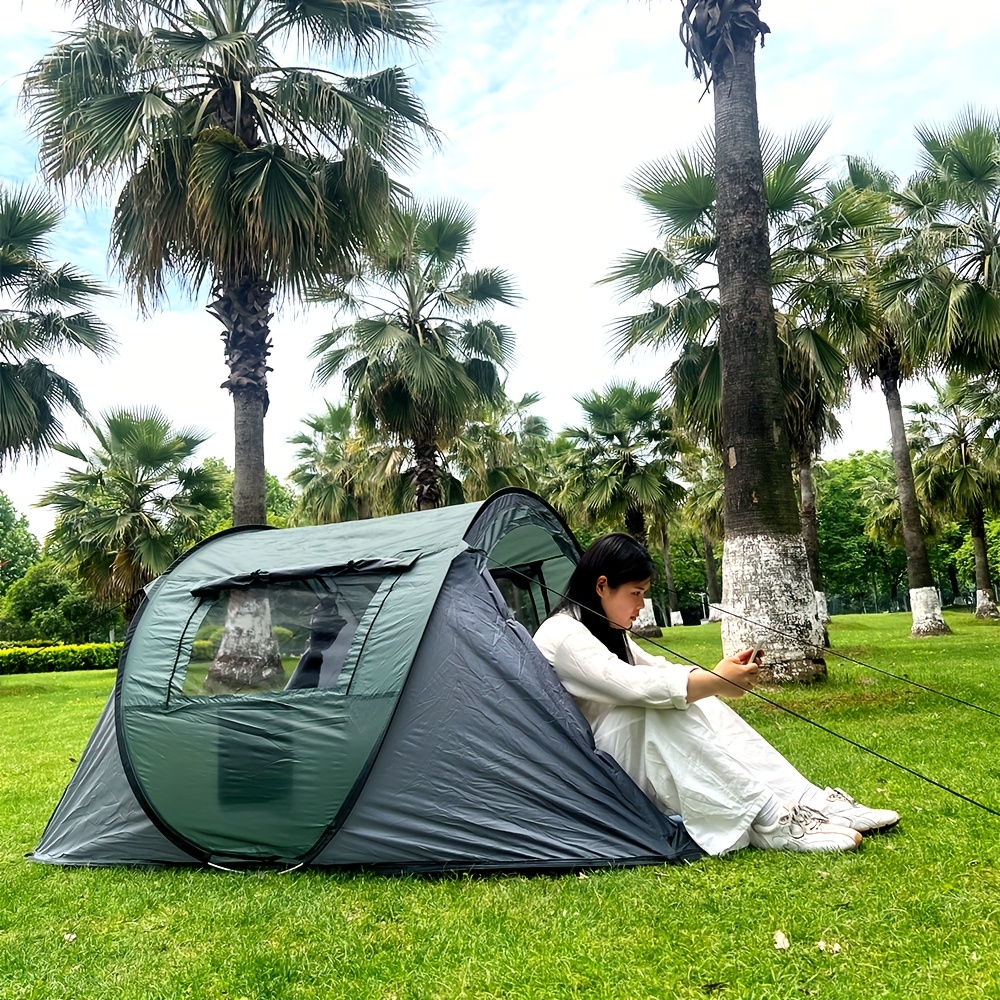 A quick pop-up tent, camping tent, 2 doors and 2 windows, family tent, hiking tent, beach tent, fishing tent, travel essential tent, suitable for camping hiking and traveling, Christmas gifts