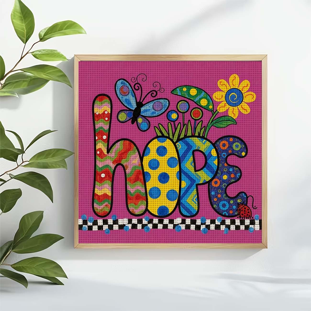 Cross-Stitch Print Kit, Colorful "Hope" Art Letters