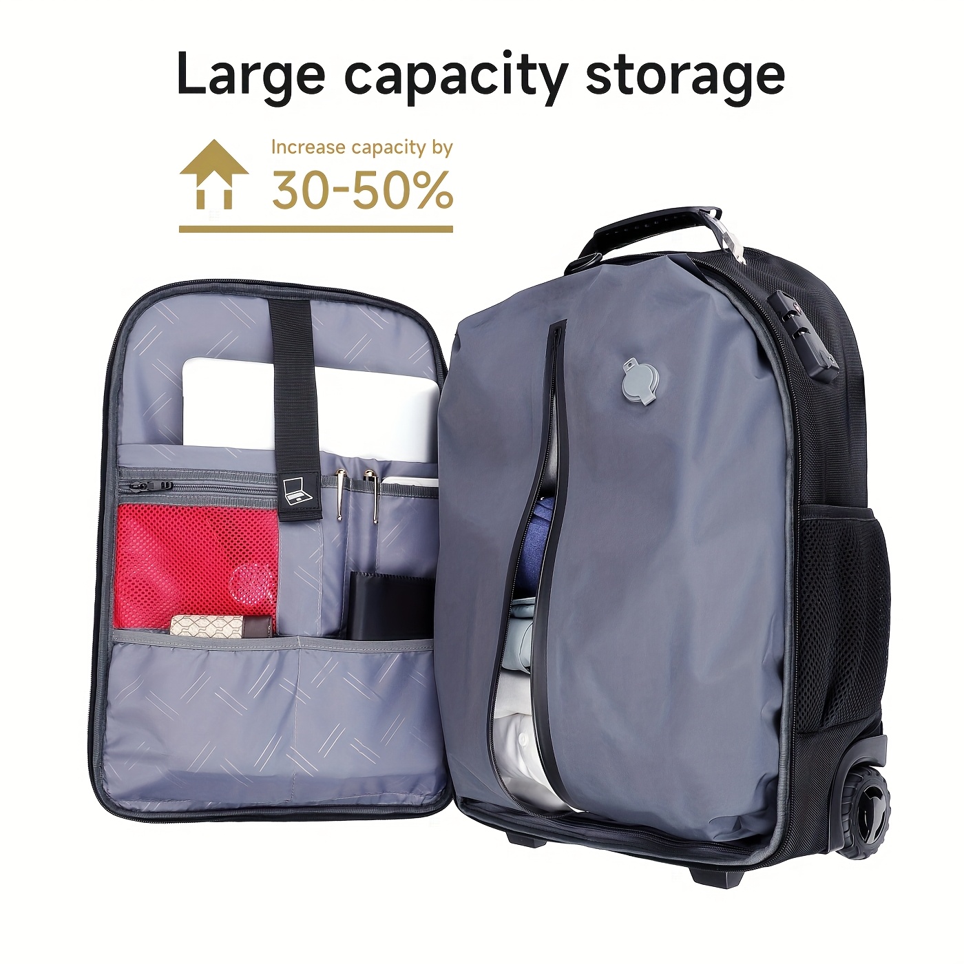 Hynes Eagle Rolling Backpack Travel Backpack For Women Airline