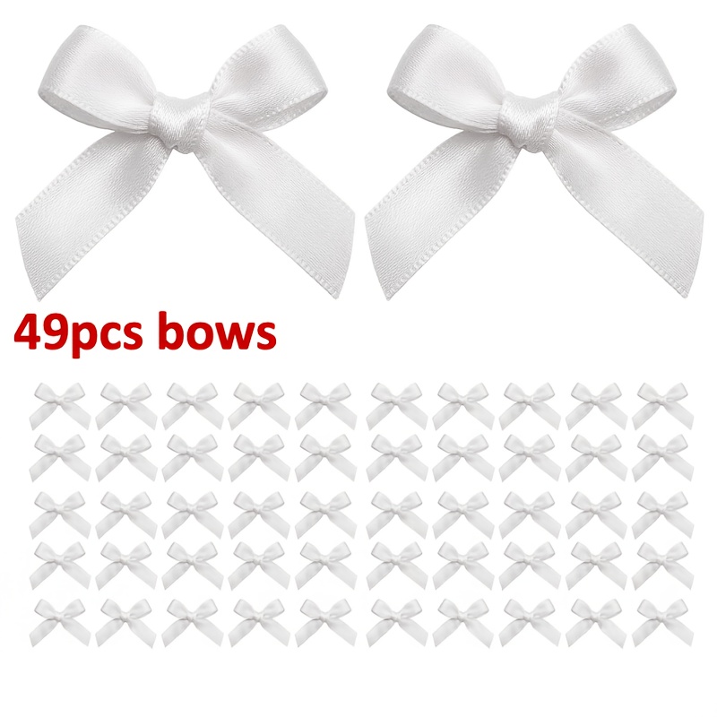 TEMU Mini nœuds décoratifs, ornements en ruban de satin pour bricolage, loisirs créatifs, cadeaux-souvenirs, convient pour fête, anniversaire, baby