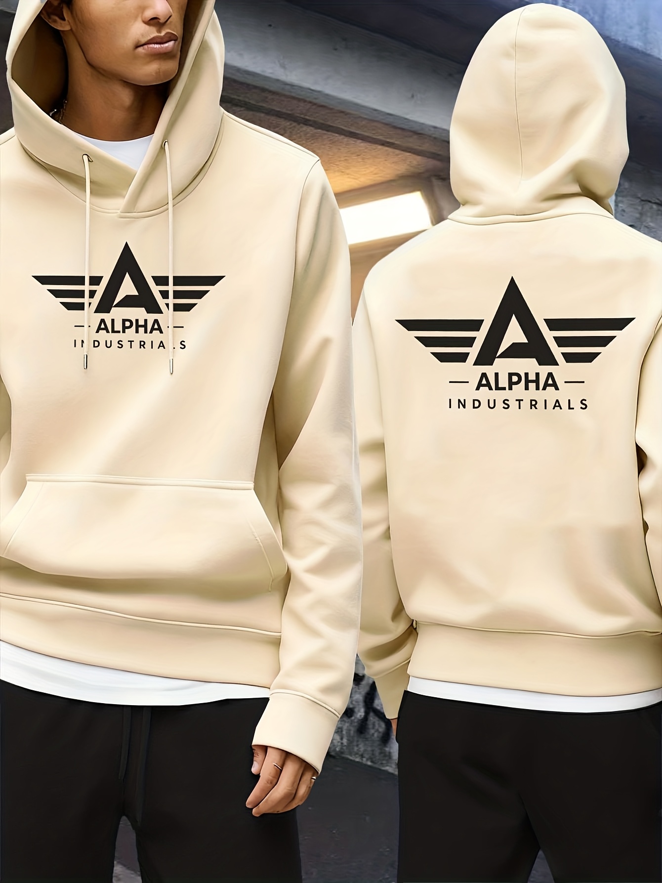 Pluche dikke wintersweater met capuchon voor heren