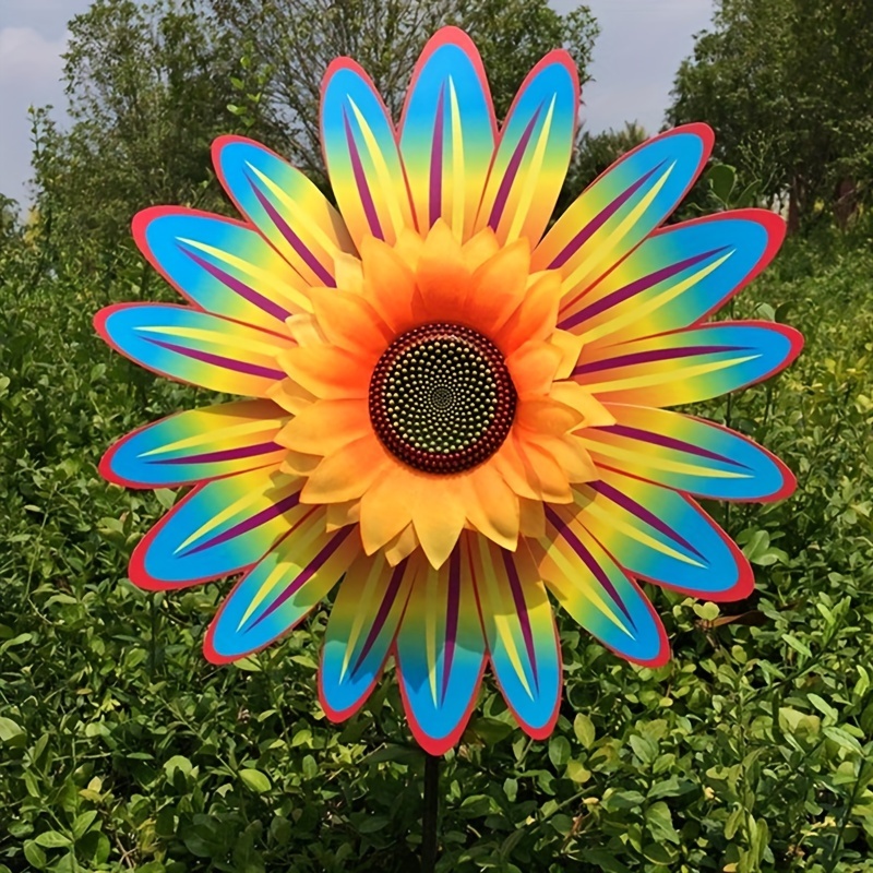 

Sunflower Windmills For The Yard Decor Outside, Sunflower Windmill Wind Spinners Outdoor Decor Ornament Spinner For Yard And Garden Outdoor Art Decoration