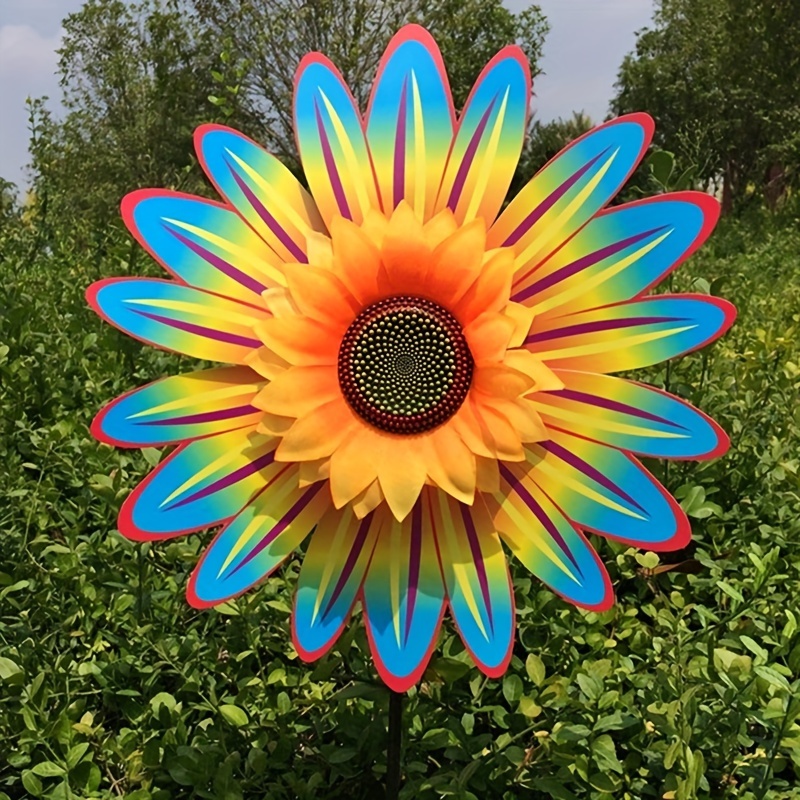 

Sunflower For The Yard Decor Outside, Sunflower Windmill Wind Spinners Outdoor Decor Ornament Spinner For Yard And Garden Outdoor Art Decoration