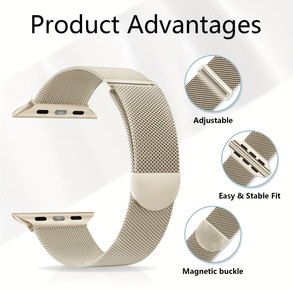 3 Pack Mesh Metal Bands Compatible with for iWatch Bands 38mm 40mm 41mm 42mm 44mm 45mm 46mm 49mm Stainless Steel Magnetic Loop Band for iWatch Ultra/2 Series 11/10/10/9/8/SE/7/6/5/4/3/2/2/1 Men Women
