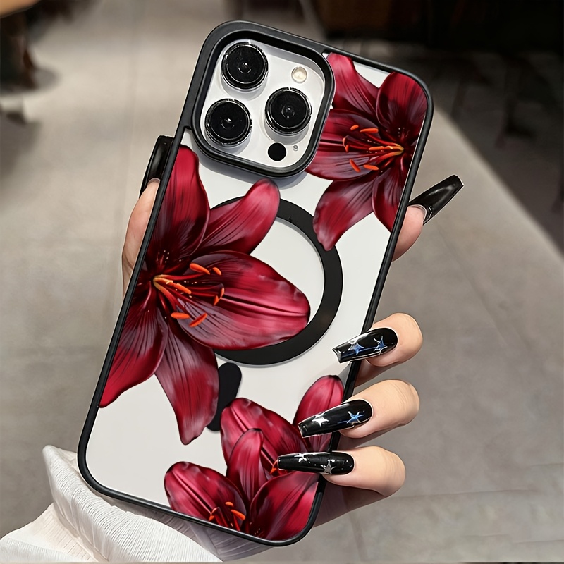 TEMU Phone Case: Phone Case - 1pc Vintage Wine Magnetic Wireless Charging Drop-proof Soft Protective Case, Suitable For Iphone