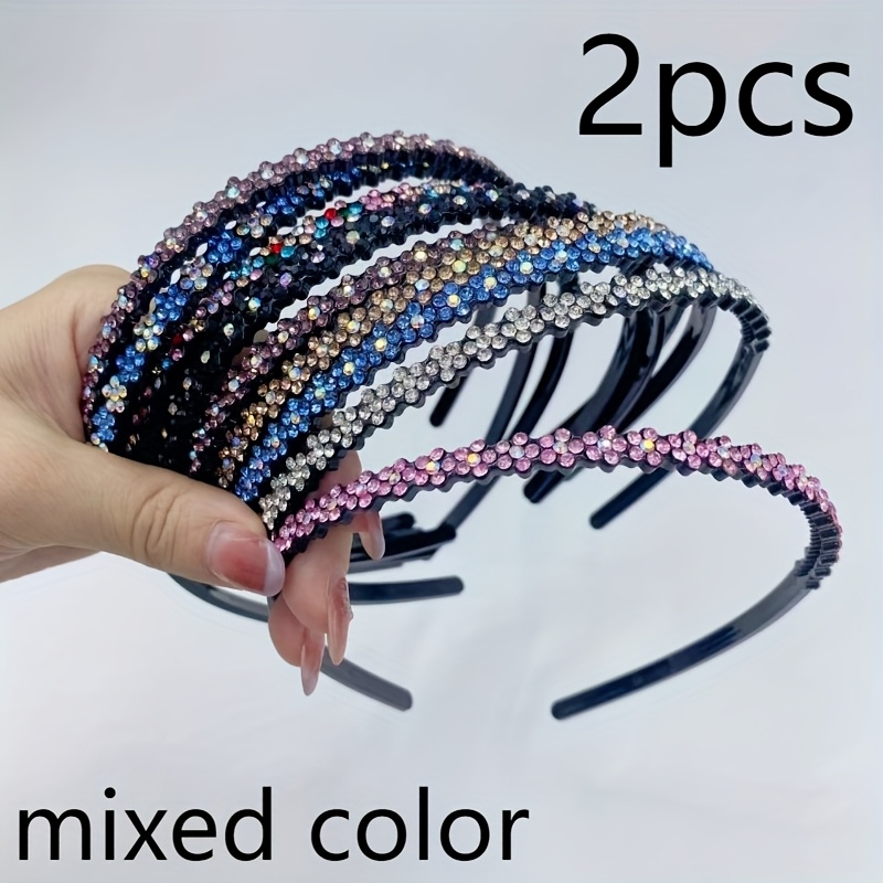 Image of 2pcs, Non-slip Flower Headband, Wavy Design, Elegant Headband For Women, Fashionable And Comfortable, Suitable For Weddings, Parties, And Daily Wear