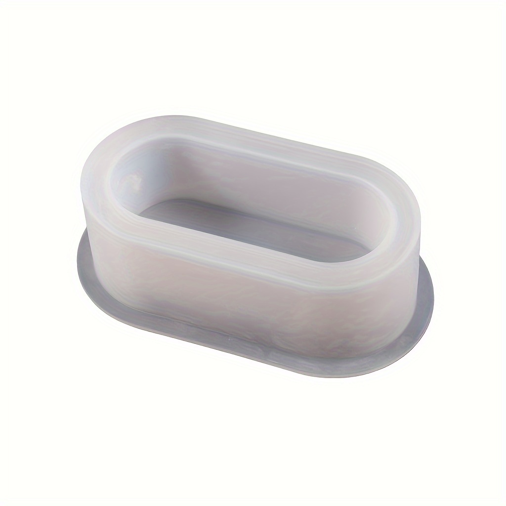Mini Size Silicone Planter Mold For Cement Oval Concrete Plaster Mold And Form For Flower Pot Candle Vessel Diy
