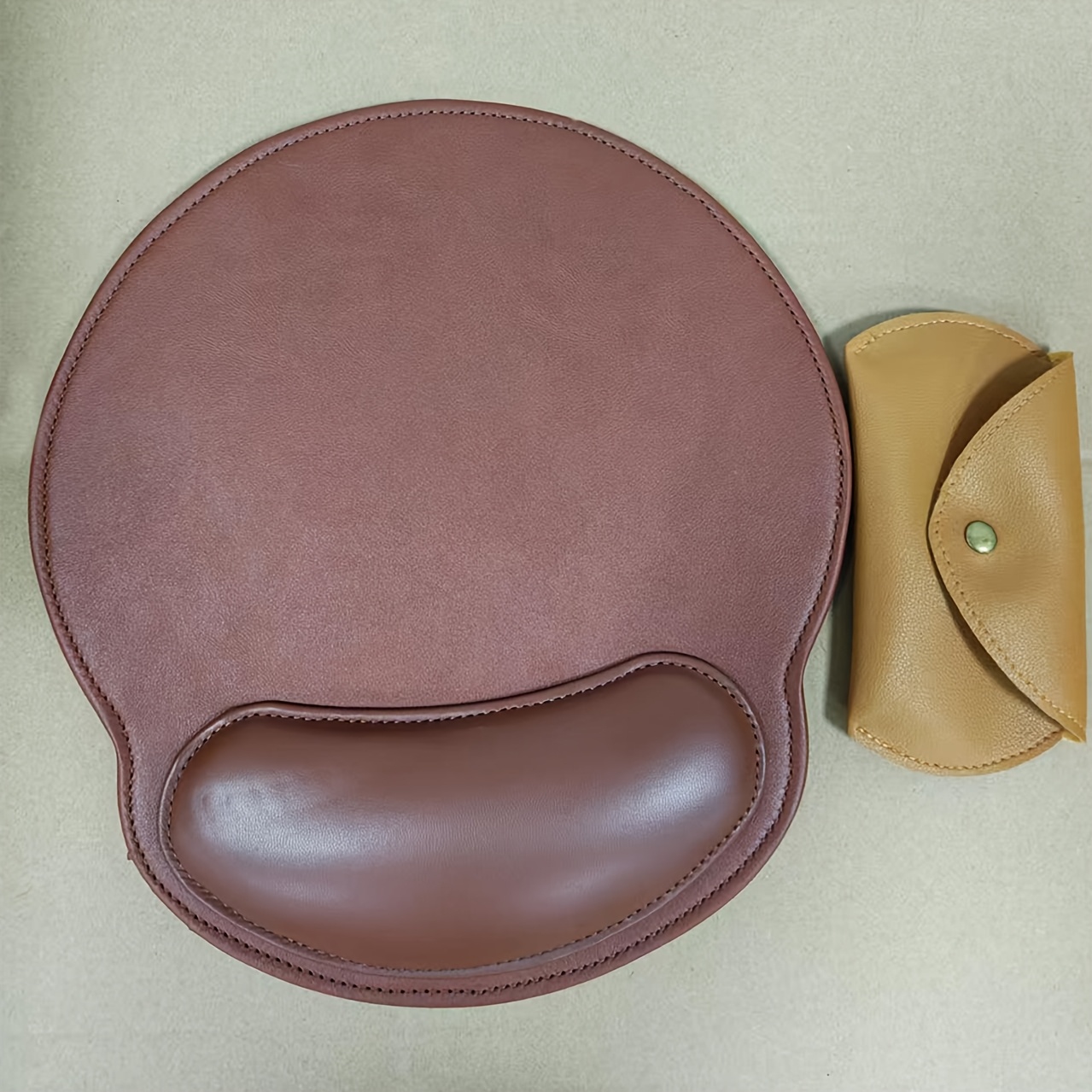 TEMU Ergonomic Mouse Pad With Wrist Support, Non-slip Base, Includes Free Pu Mouse Storage Bag, Comfortable For Office, Home, Laptop, Pc, Gaming