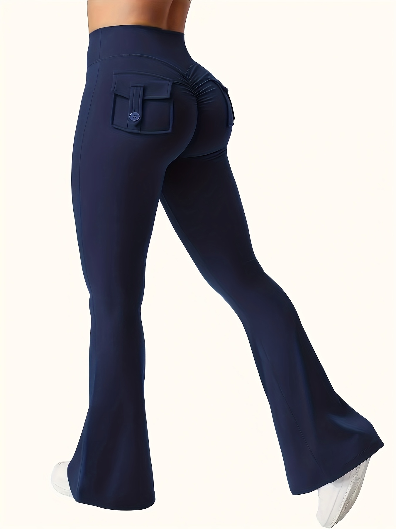 New Women'S Casual Loudspeaker Yoga Pants Training Loudspeaker Pants High Waist Work Clothes Belt Pocket Sportswear - Image 7