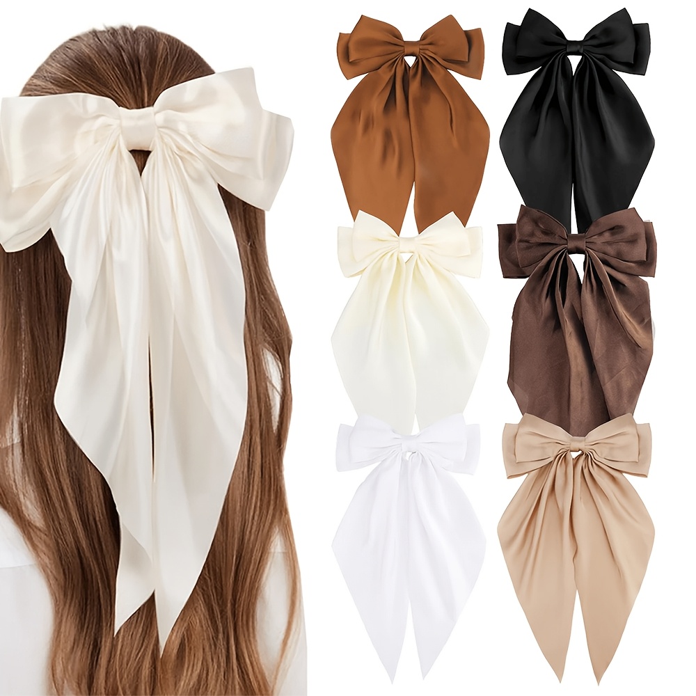 

6- Polyester Bow For Women - Mixed , Pop- Hairpin Accessories, , Suitable For 15+